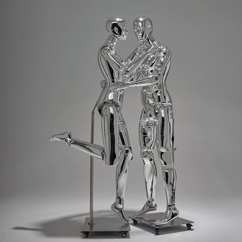 JELIMATE Chrome Full Body Mannequin Female Male Mechanical Robot Streetwear Clothing Display