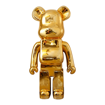 Luxury Violent Bear Ornament - Full Body Electroplated Gold Decoration for Hotel & Living Room