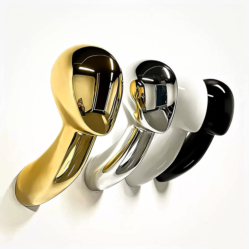 JELIMATE Wall-Mounted Mannequin Head for Hats, Wigs & Boutique Window Accessory Displays