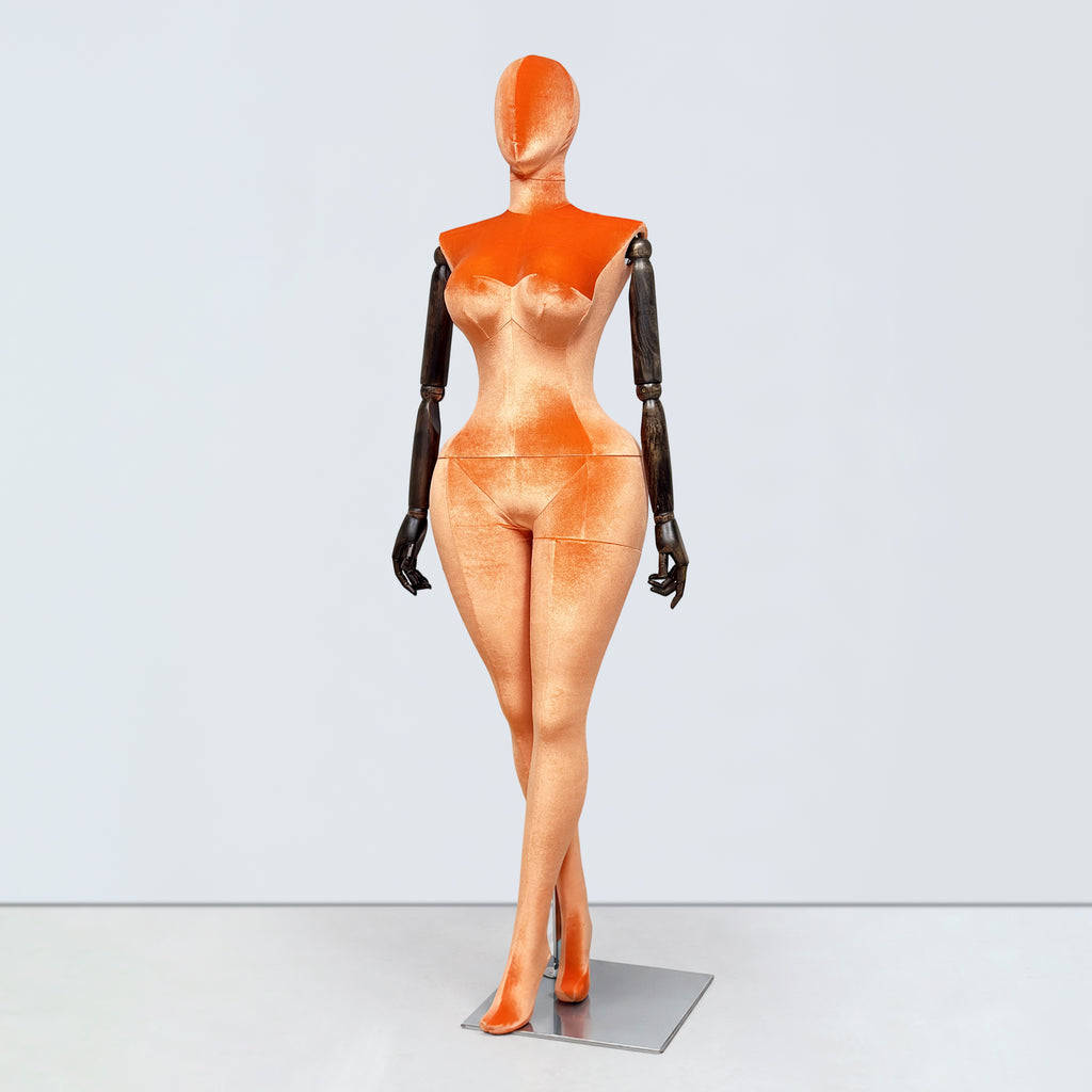 JELIMATE Plus Size Velvet Female Mannequin | Curvy Hourglass Full Body Display Form