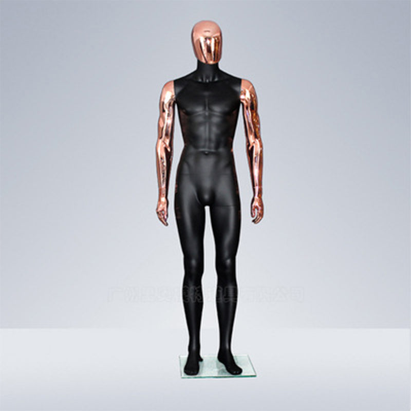 Professional Male Mannequin - Electroplated Display with Rotating Head