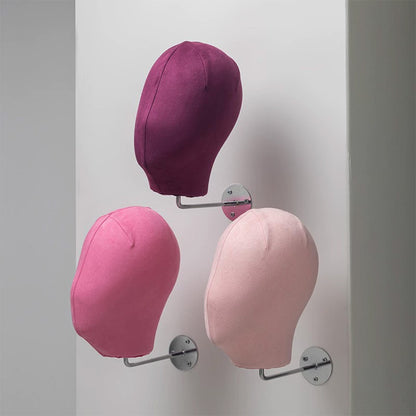 JELIMATE Wall Mount Mannequin Head Display Stand for Hats Wigs Glasses Earrings