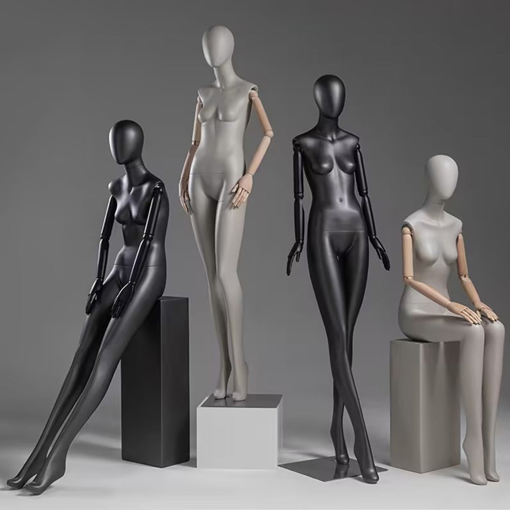 JELIMATE Premium Flexible Articulated Female Mannequin | High-End Window Display & Fashion Photography Poseable Dress Form (Standing & Sitting Models)