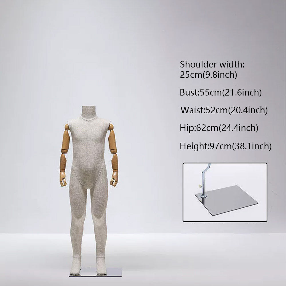 JELIMATE Fabric Full Body Child Mannequin | Kids Clothing Display Form for Retail Store Ages 3-11