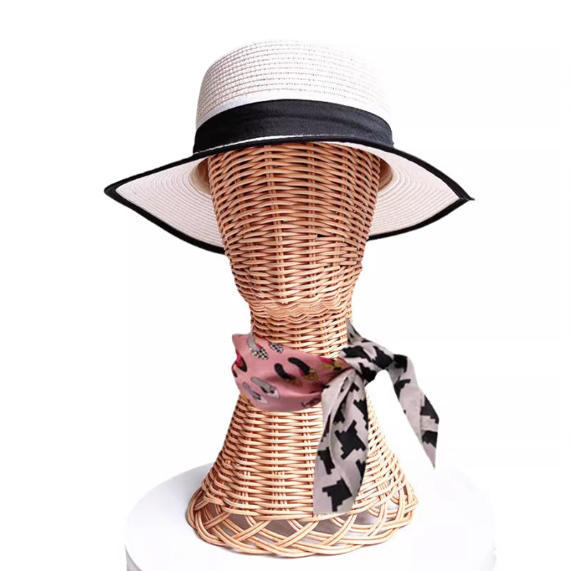 Handwoven Rattan Head Mannequin - Natural Woven Hat & Wig Display