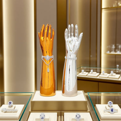 Jelimate Plated Right Hand Full Arm Mannequin – Rose Gold & Silver Jewelry, Watches, Gloves & Wristbands Display