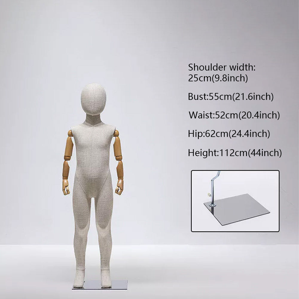 JELIMATE Fabric Full Body Child Mannequin | Kids Clothing Display Form for Retail Store Ages 3-11
