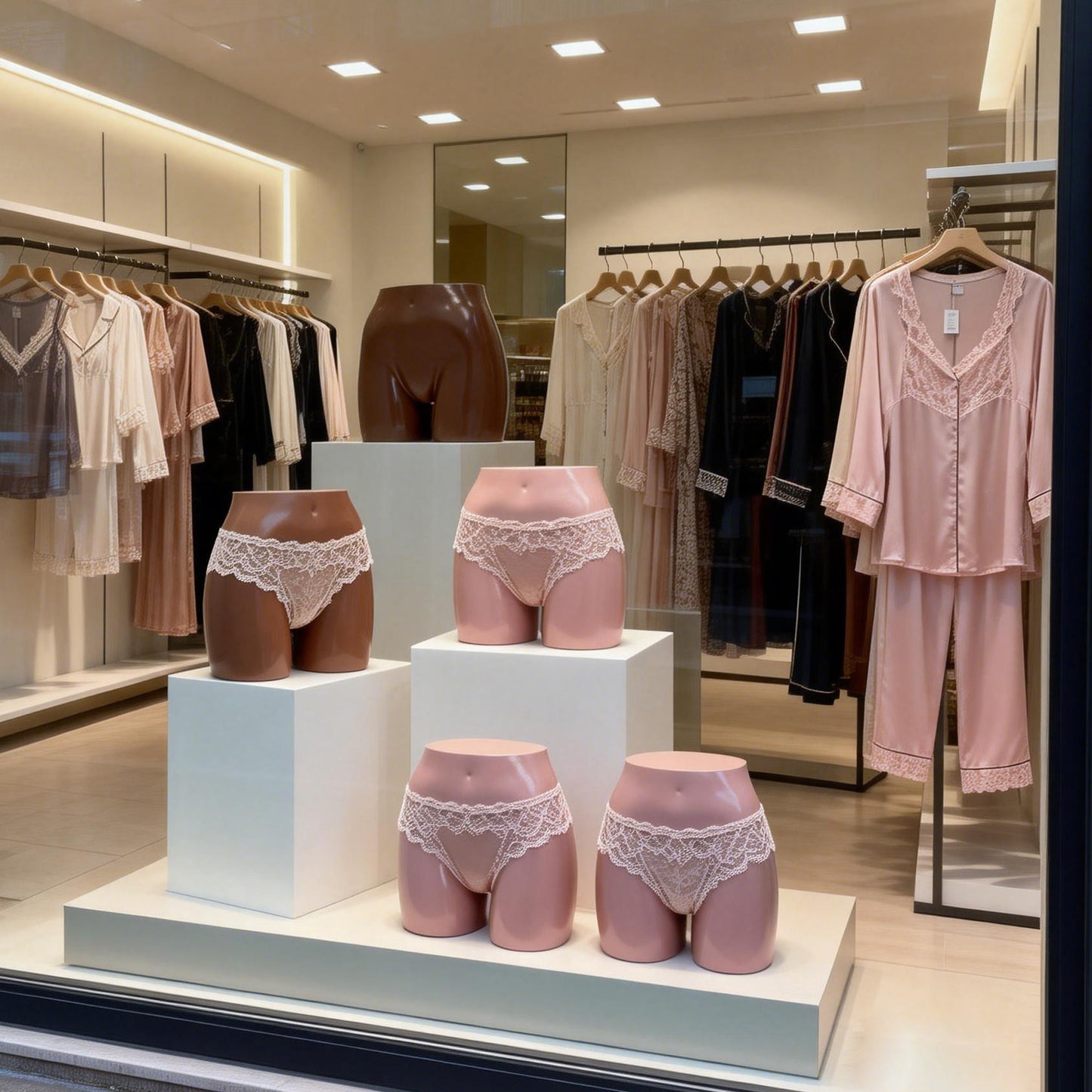 JELIMATE Female Mannequin Butt Form, Women's Half Body Shorts Display
