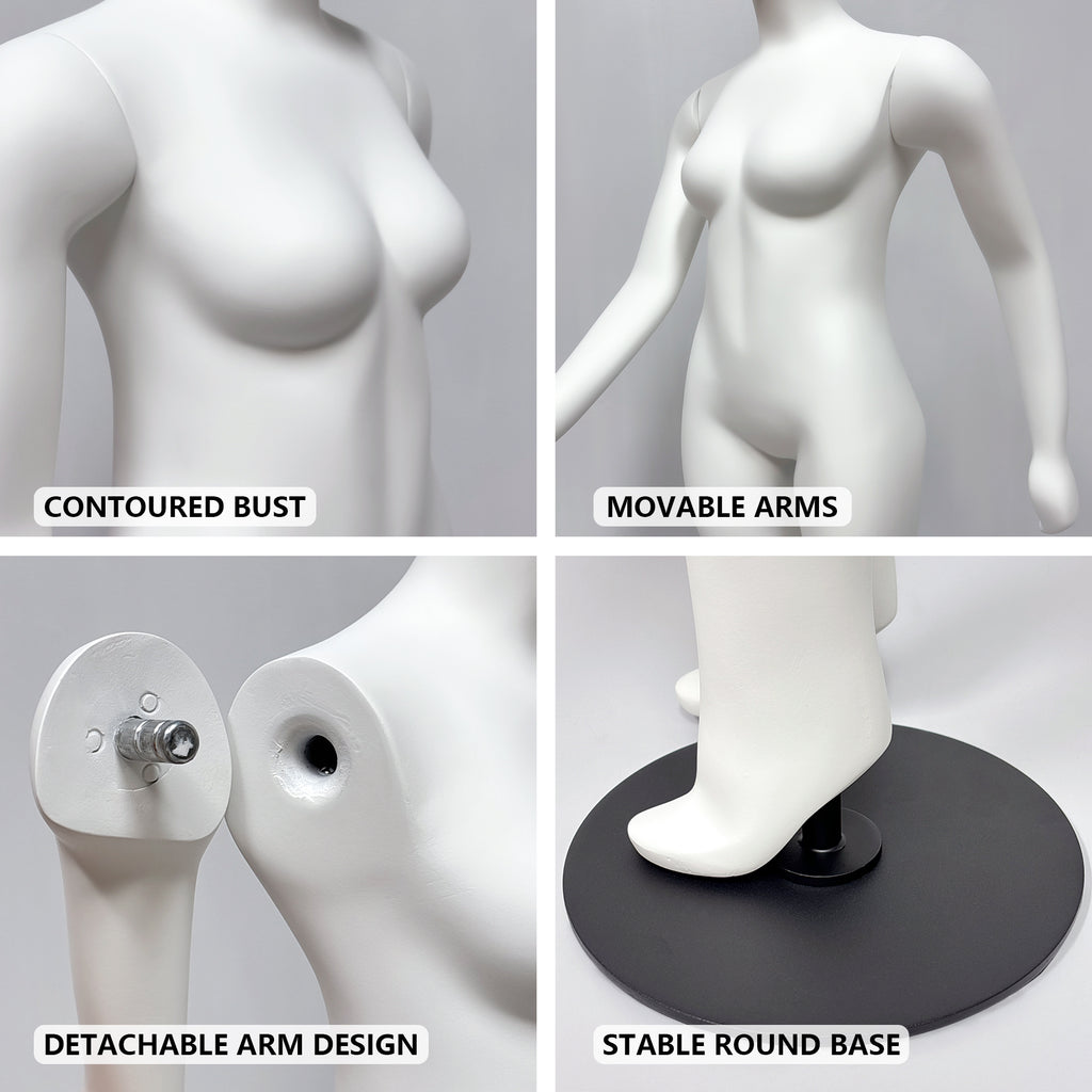 JELIMATE Half Scale Female Full Body Dress Form For Pattern  | 1/2
