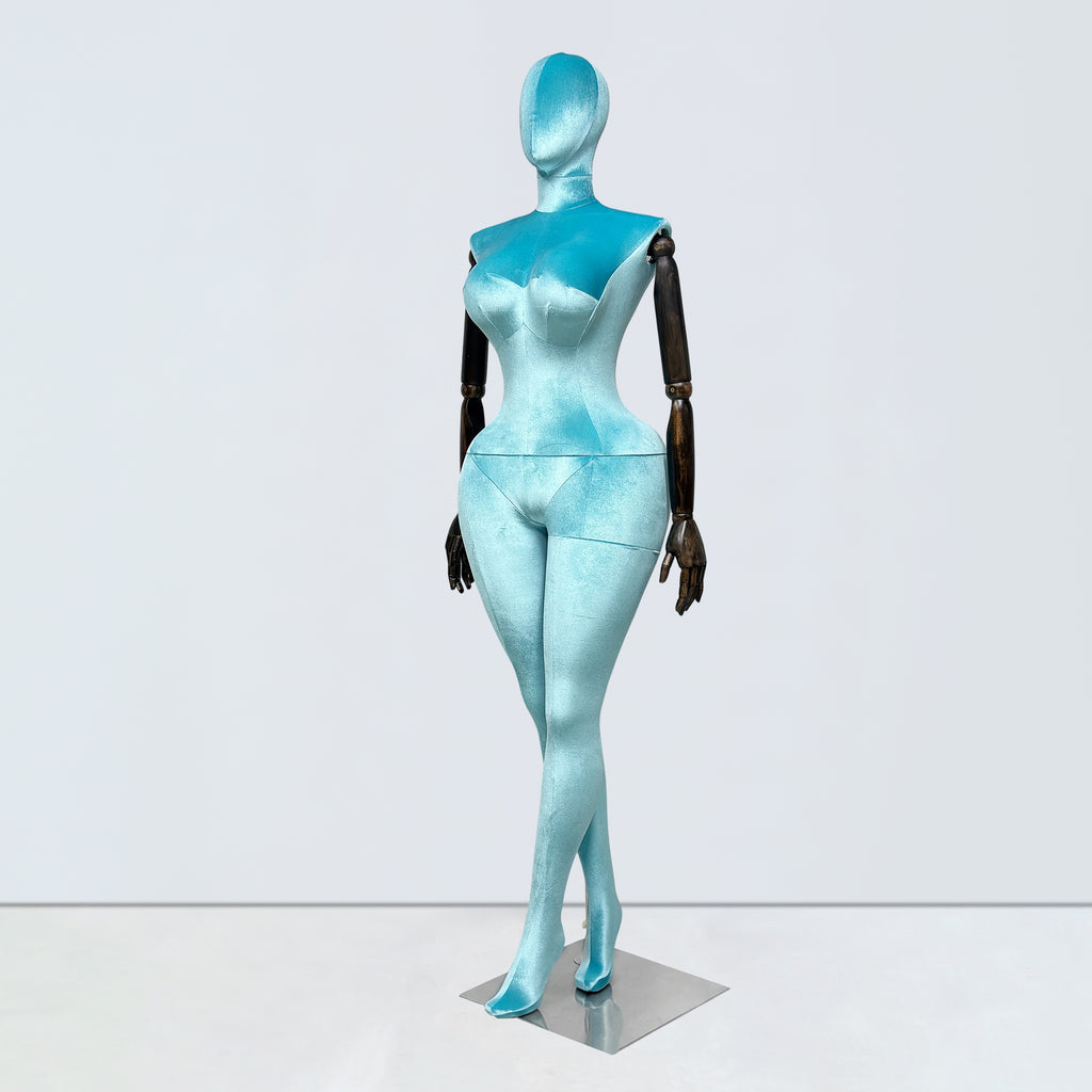 JELIMATE Plus Size Velvet Female Mannequin | Curvy Hourglass Full Body Display Form