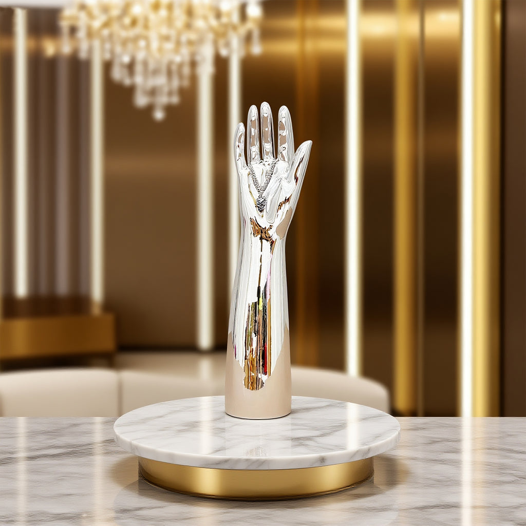 Jelimate Plated Right Hand Full Arm Mannequin – Rose Gold & Silver Jewelry, Watches, Gloves & Wristbands Display