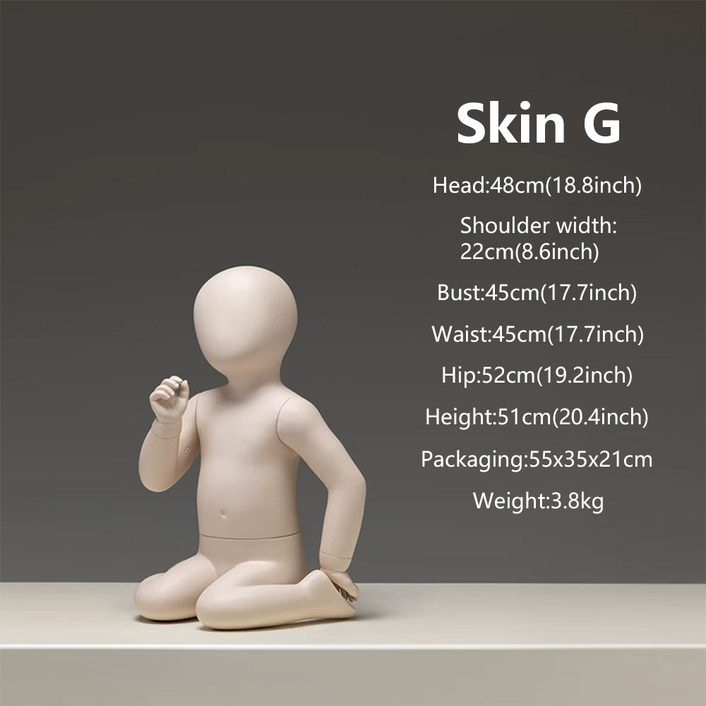 JELIMATE Baby & Toddler Mannequin Full Body Fiberglass | 11 Poses | Ages 6M-3Y