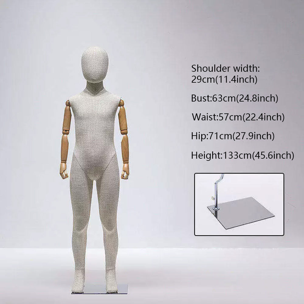 JELIMATE Fabric Full Body Child Mannequin | Kids Clothing Display Form for Retail Store Ages 3-11