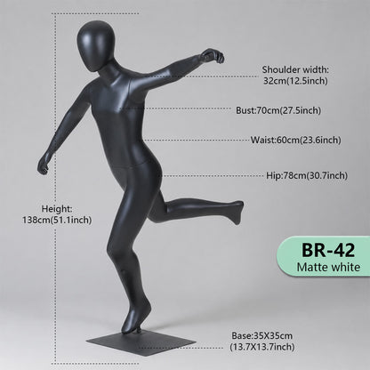 JELIMATE Kids Sport Full Body Mannequin | Athletic Children Clothing Display Form for Ages 2–12