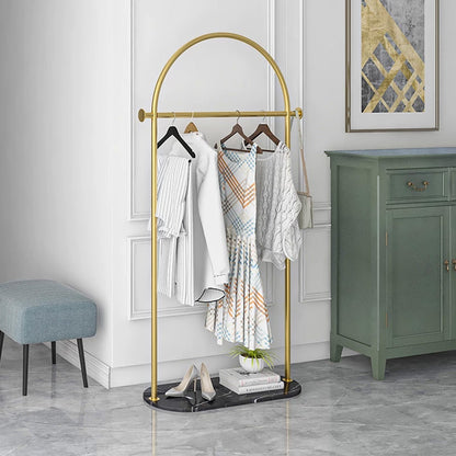 JELIMATE Freestanding Clothing Rack, Marble Base Garment Rack for Boutique Store Display