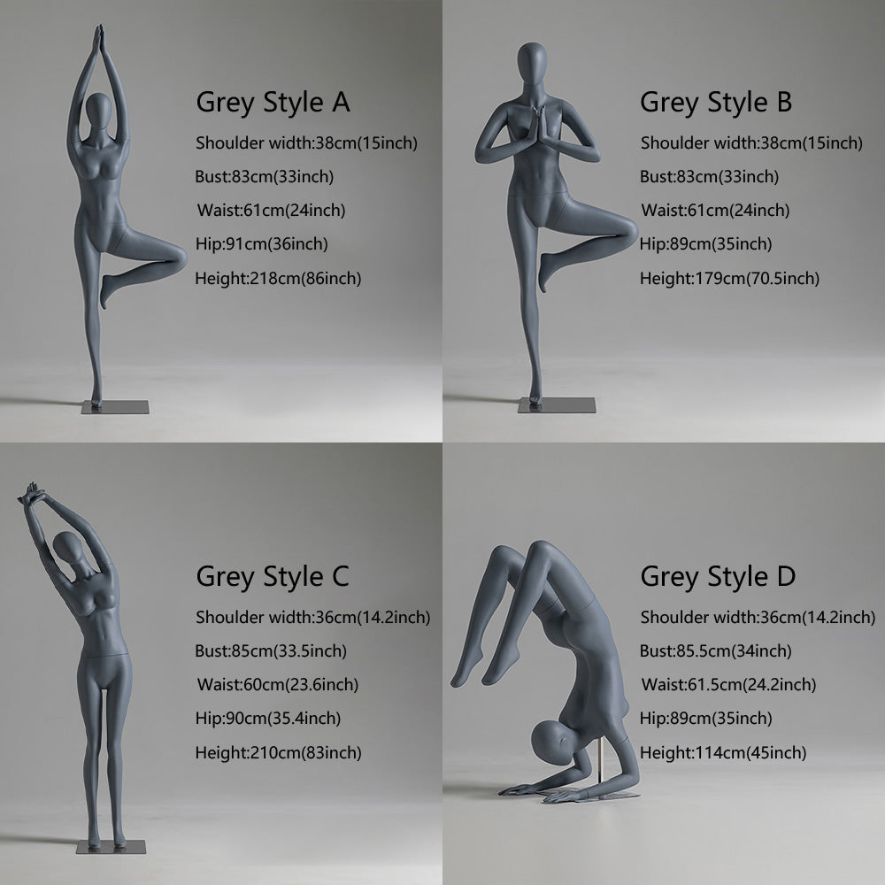 Full Body Female Yoga Mannequin - 8 Dynamic Poses