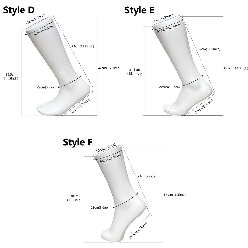 Mannequin Foot Display Props | Male Female Kids Fiberglass Foot Model for Sock & Shoe Store