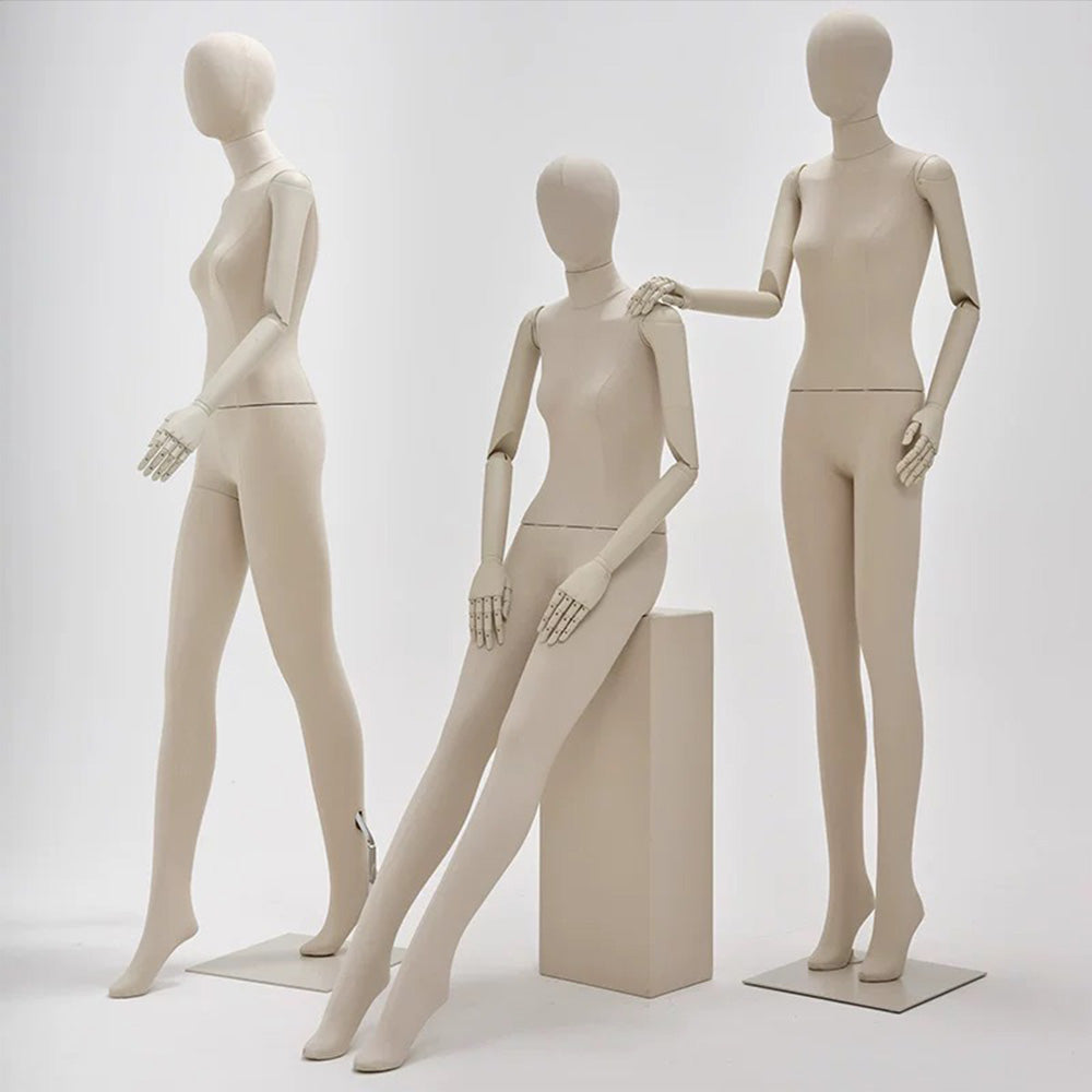 JM0163 Premium Beige Female Full Body Mannequin - 4 Versatile Poses