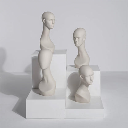 Realistic Fiberglass Mannequin Head with Shoulders for Wigs, Hats & Jewelry