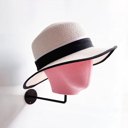 Jelimate Wall Mounted Mannequin Head,Linen/Velvet Mannequin Head With Hanging Base,Hat Display Head Mannequin,Wig Display Stand Manikin Head,Store Display Mannequin Head Stand JMH01