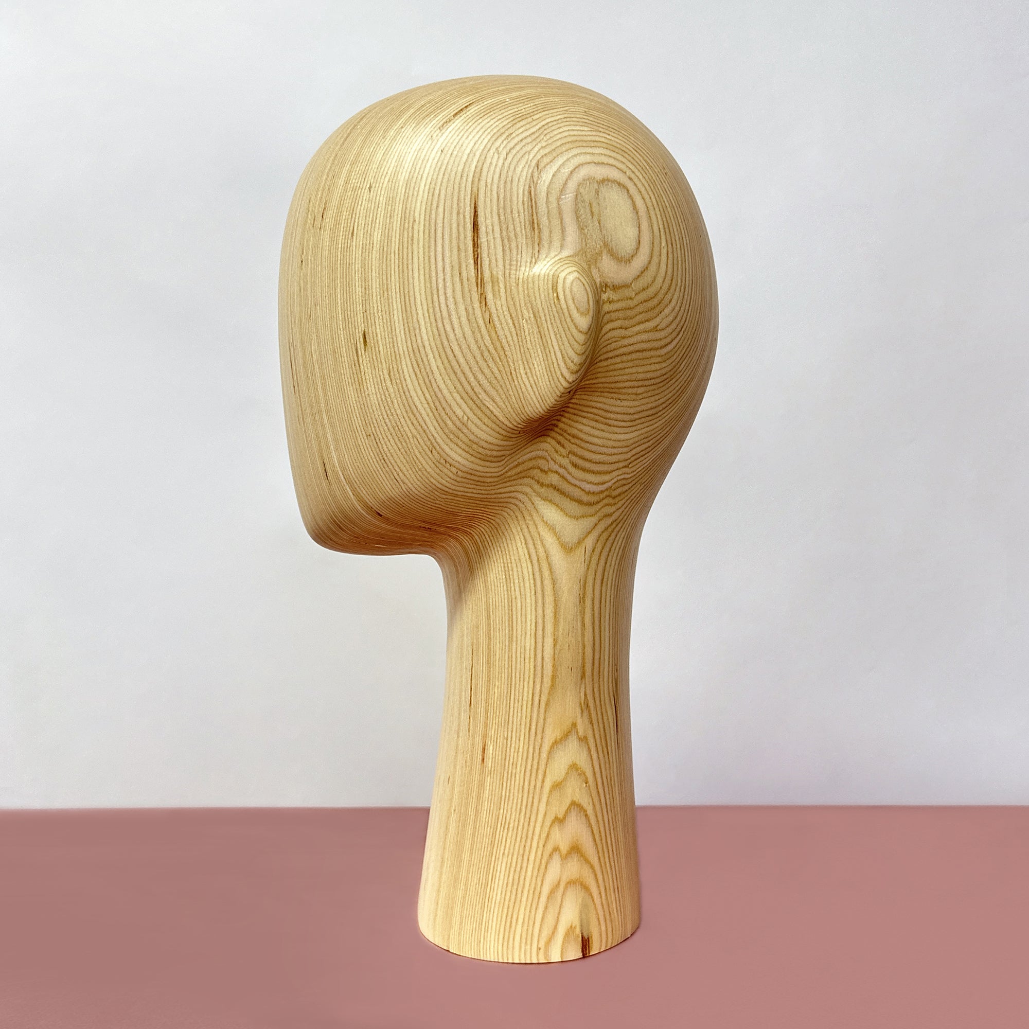 Jelimate Natural Wood Color Wooden Mannequin Head,Long Short Wood Head Mannequin Stand,Sunglasses Wig Headband Hat Display Mannequin Head Model