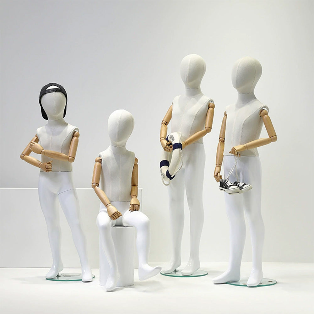 JELIMATE linen Kids Full Body Mannequin Child Dress Form for Clothing Store Window Display