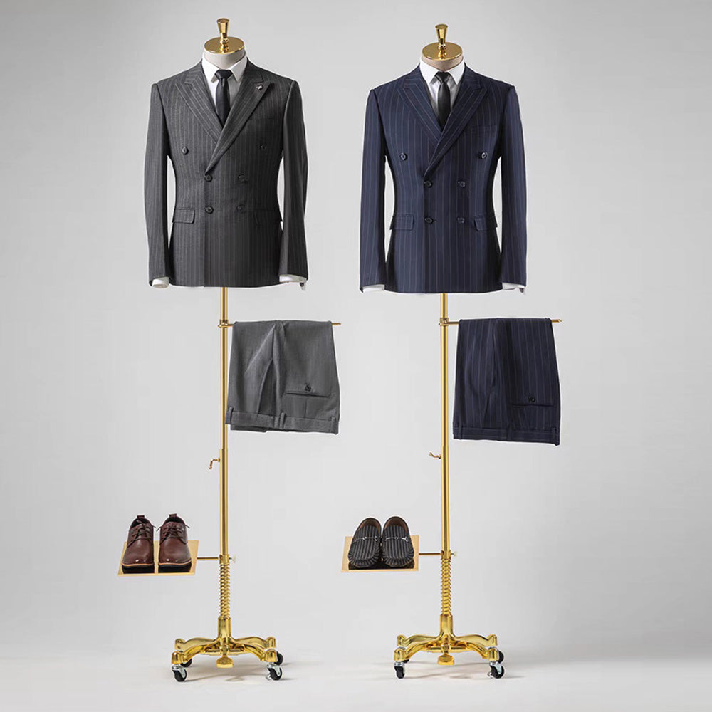 JELIMATE Luxury Half Body Mannequin Torso - Premium Dress Form with Integrated Pant & Shoe Rack and Solid Wooden Base