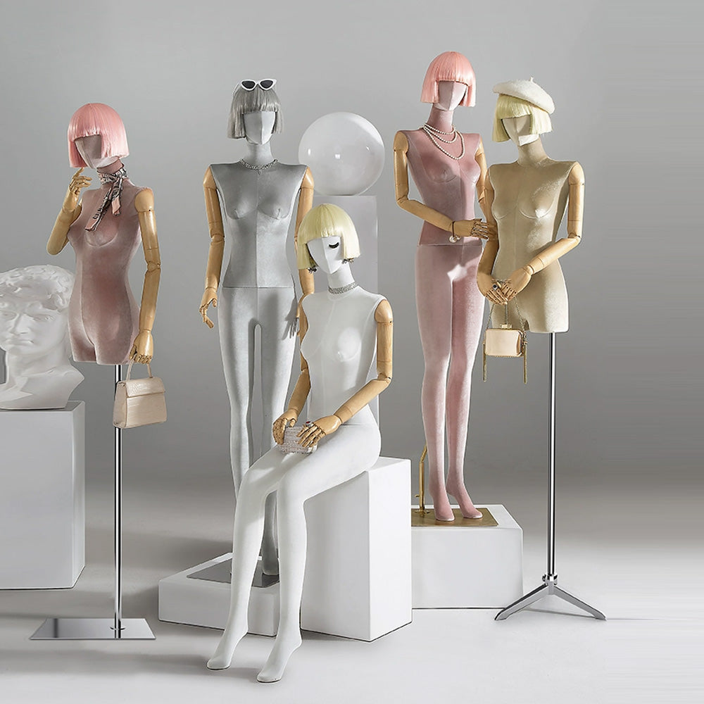 JELIMATE Velvet Heritage Series | Luxury Fabric-Wrapped Female Mannequin