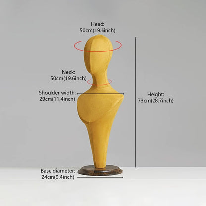 JELIMATE Fabric Mannequin Head Stand with Wood Base for Hat Wig Jewelry Display