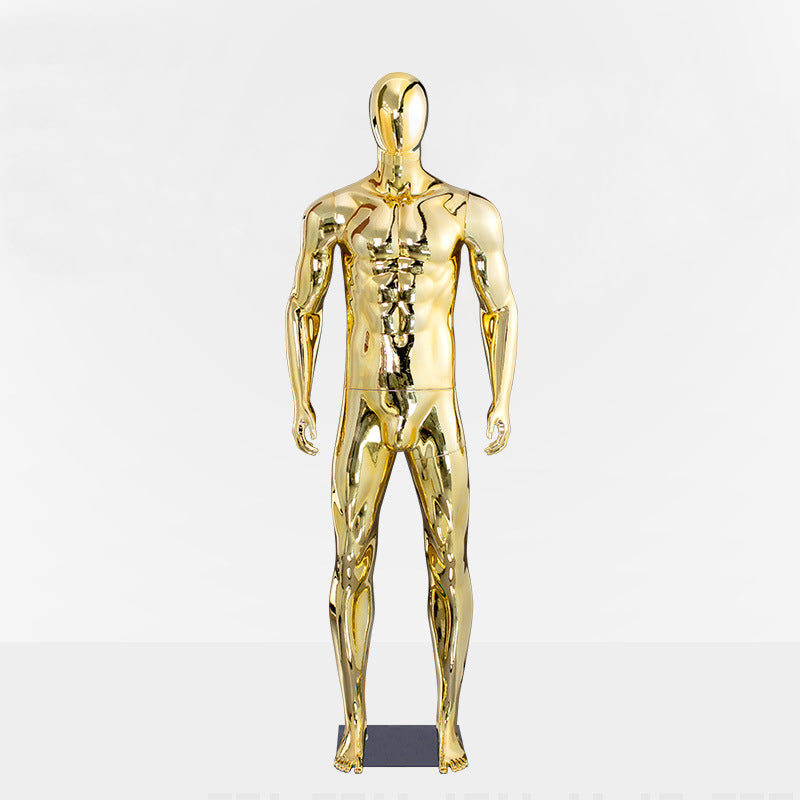 Maniquí masculino de cuerpo entero - Modelo deportivo musculoso galvanizado de 192 cm 