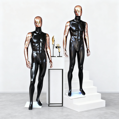 Rose Gold Fiberglass Mannequin - Full Body Male Display for Fashion Window