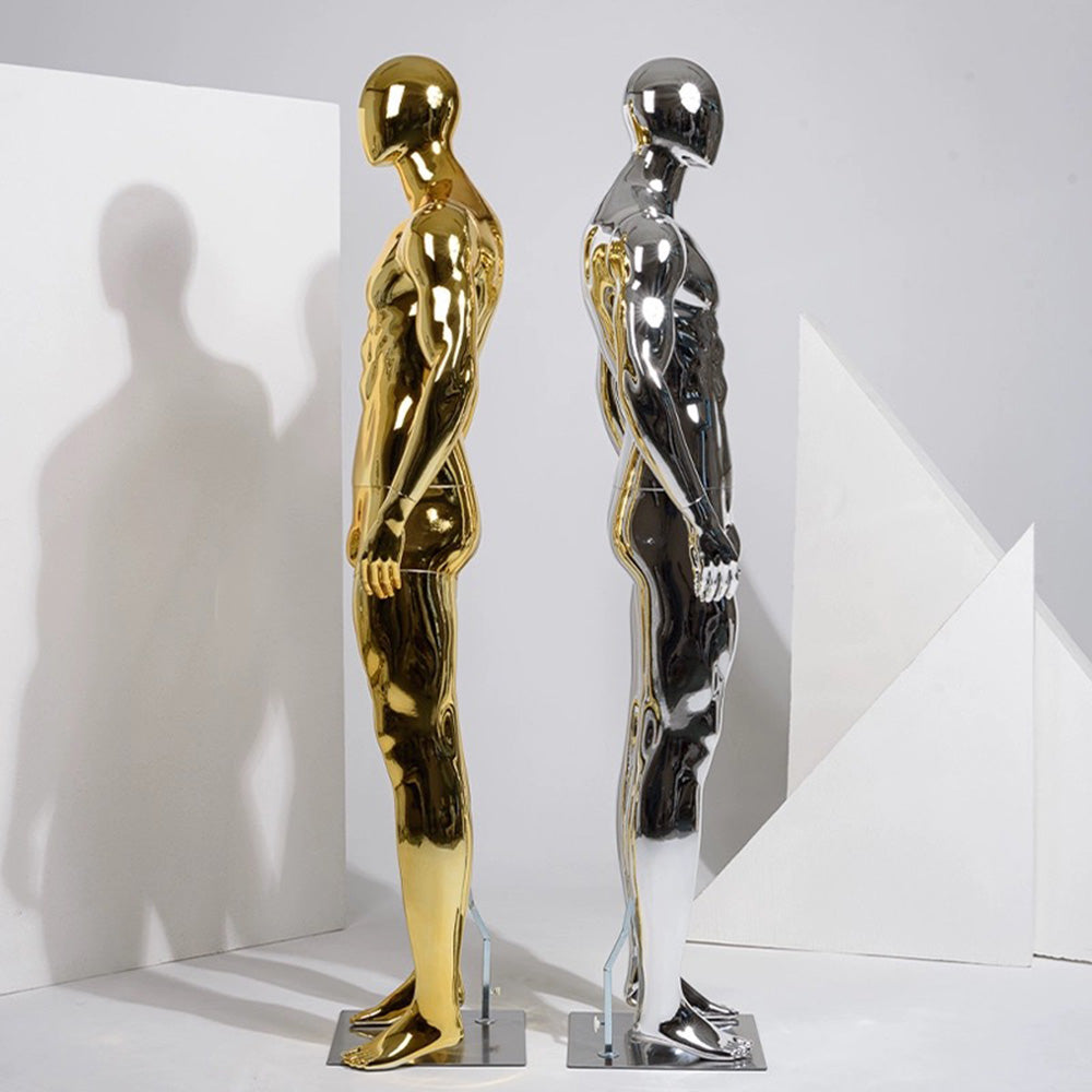JELIMATE Luxury Plated Silver Gold Male Full Body Mannequin | Window Display