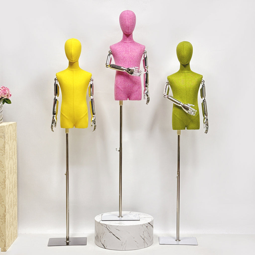 Newest Kids Mannequins Collection | Half Body Bamboo Linen Childrens Mannequin | 8 Years