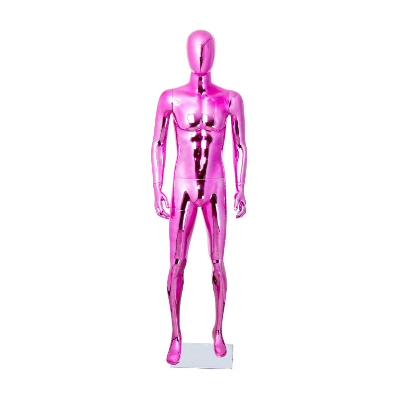 Brand Clothing Electroplated Mannequin | Full - Body Colorful Fiberglass Resin Golden Men's Clothing Window Display Rack