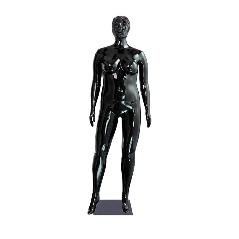 Plump Electroplated Female Mannequin | Abstract Head, Full - Body Plus - Size for European/African Fashion Displays