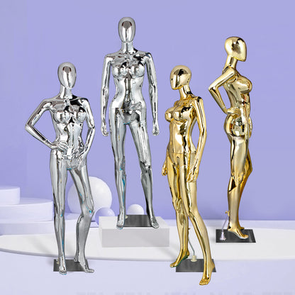 Jelimate Luxury Window Gold Silver Fat Female Mannequin,Big Breast Plus Size Curvy Female Mannequin