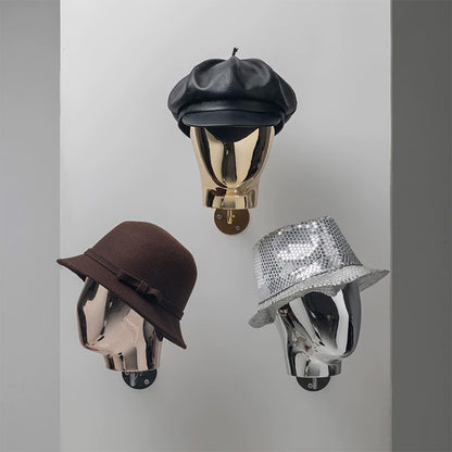 JELIMATE Wall Mount Mannequin Head Display Stand for Hats Wigs Glasses Earrings