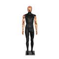 Maniquí masculino premium galvanizado en negro mate y dorado: exhibición de cuerpo completo para comercio minorista de alta gama.