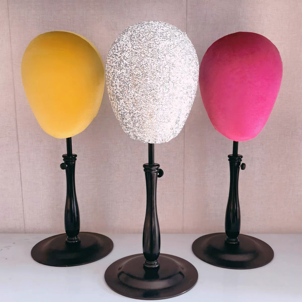 JELIMATE Glitter Diamond Wig Stand, Pinnable Sparkle Mannequin Head for Window Display