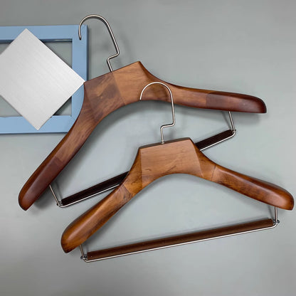 Jelimate Wide Shoulder Solid Wood Hangers Strong Wooden Hangers for Mens and Womens Wear