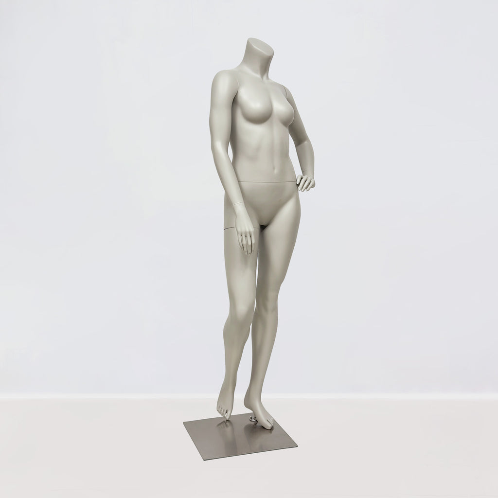 Jelimate Female Athletic Headless Mannequin - Fiberglass Display for Activewear