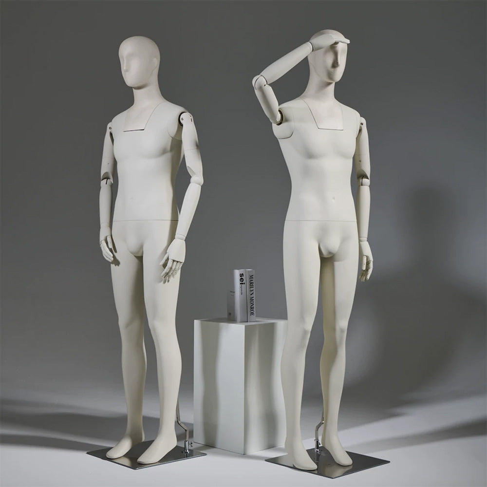 Premium Male Mannequin Full Body with Face - Standing & Seated Pose Retail Display for Boutique