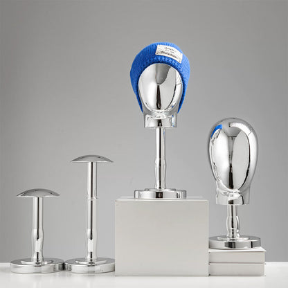 Premium Electroplated Hat Display Stand | Modular Mannequin Head Rack for Retail & Home