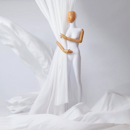 Maniquí de cuerpo completo para mujer de alta gama Jelimate, modelo de exhibición de ropa para tienda de ropa con cabeza de veta de madera, maniquí de mujer adulta con brazos de madera de plástico