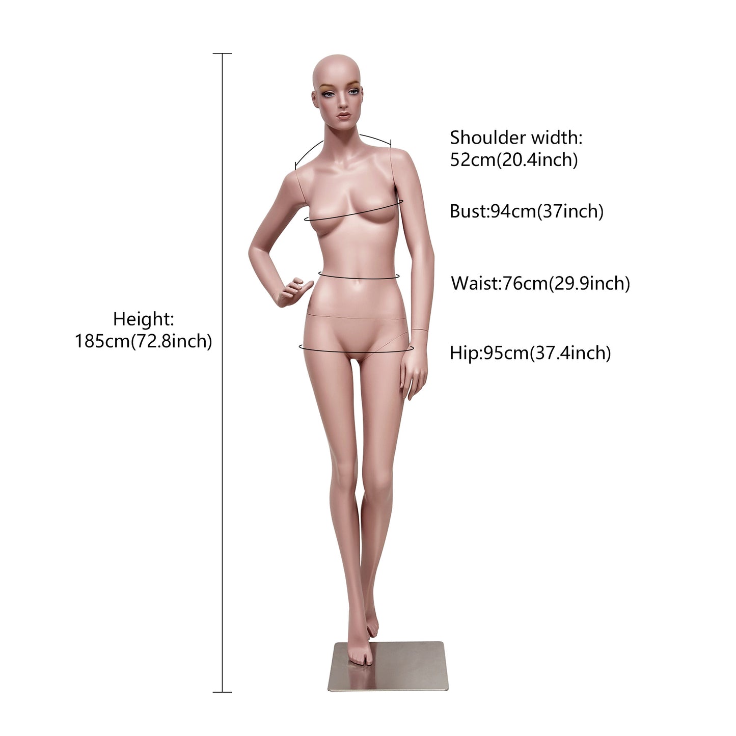 JELIMATE Full Body Male Female Mannequin with Face for Clothing Store Window Display