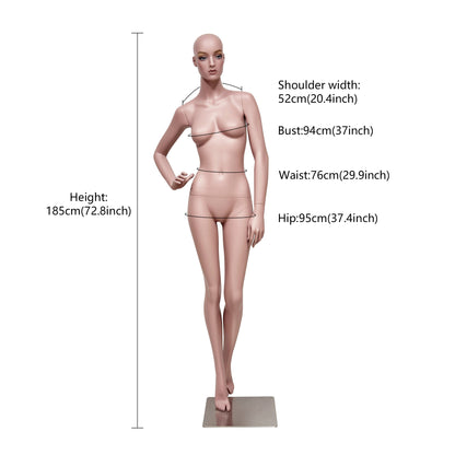 JELIMATE Full Body Male Female Mannequin with Face for Clothing Store Window Display