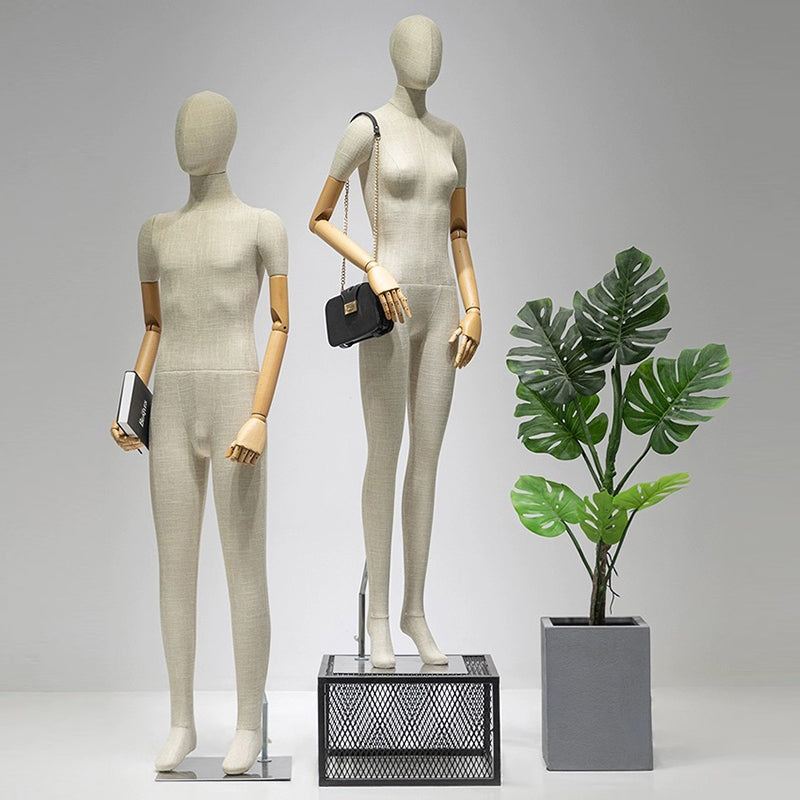 Luxury Grey Bamboo Linen Mannequin | Male & Female Full Body Display Model