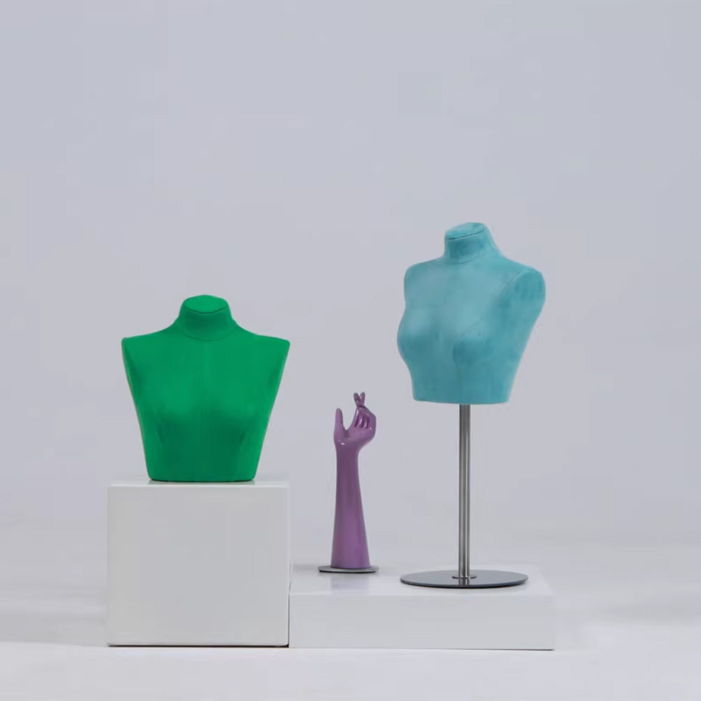 Suede Bust Mannequin for Lingerie Display - Handcrafted Matte Finish Display Prop