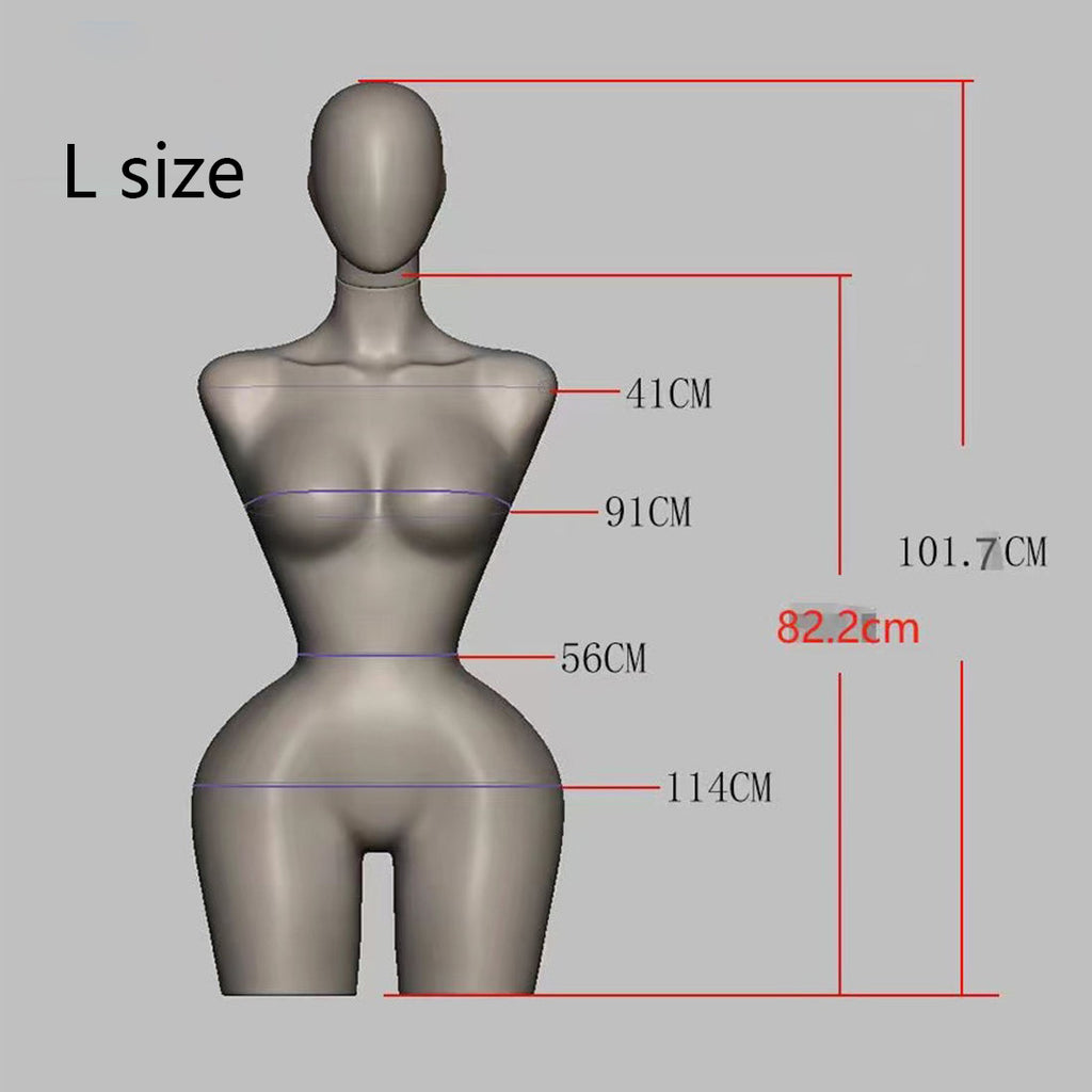 JELIMATE Plus Size Female Mannequin Torso - Fully Pinnable Satin Curvy Dress Form with Gold Base