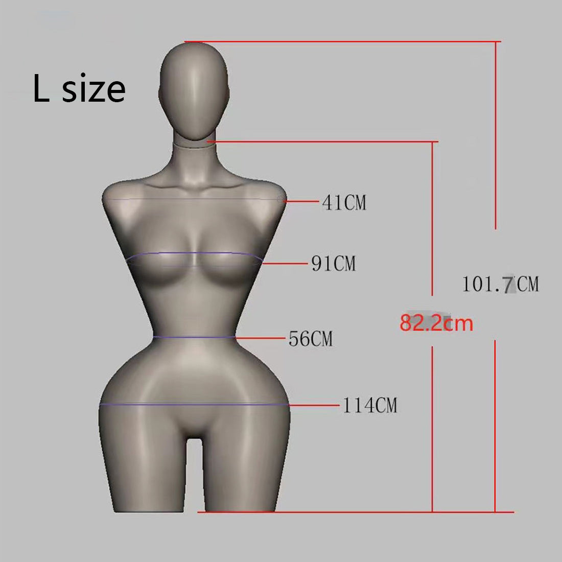 JELIMATE Plus Size Female Mannequin Torso - Fully Pinnable Satin Curvy Dress Form with Gold Base